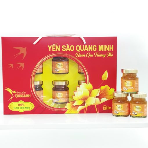 Set 6 hũ Yến Chưng Quang Minh đông trùng hạ thảo (18% tổ yến nguyên chất)