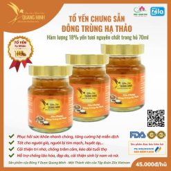 Yến chưng đông trùng hạ thảo 18% tổ yến tươi nguyên chất