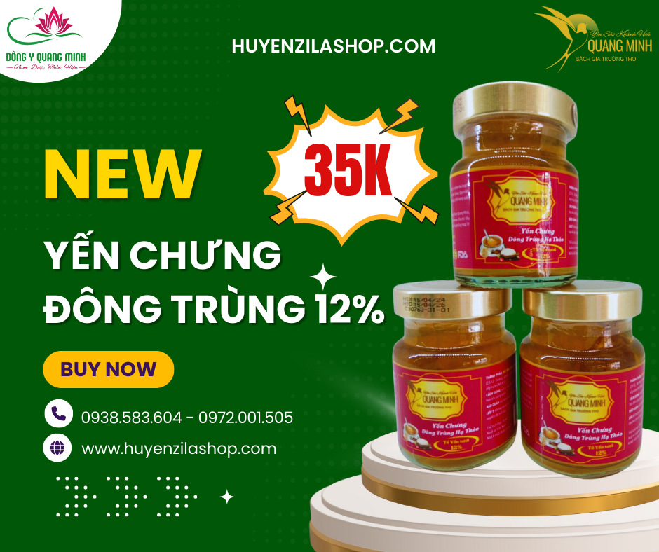 Yến chưng đông trùng hạ thảo 12% yến tươi nguyên chất